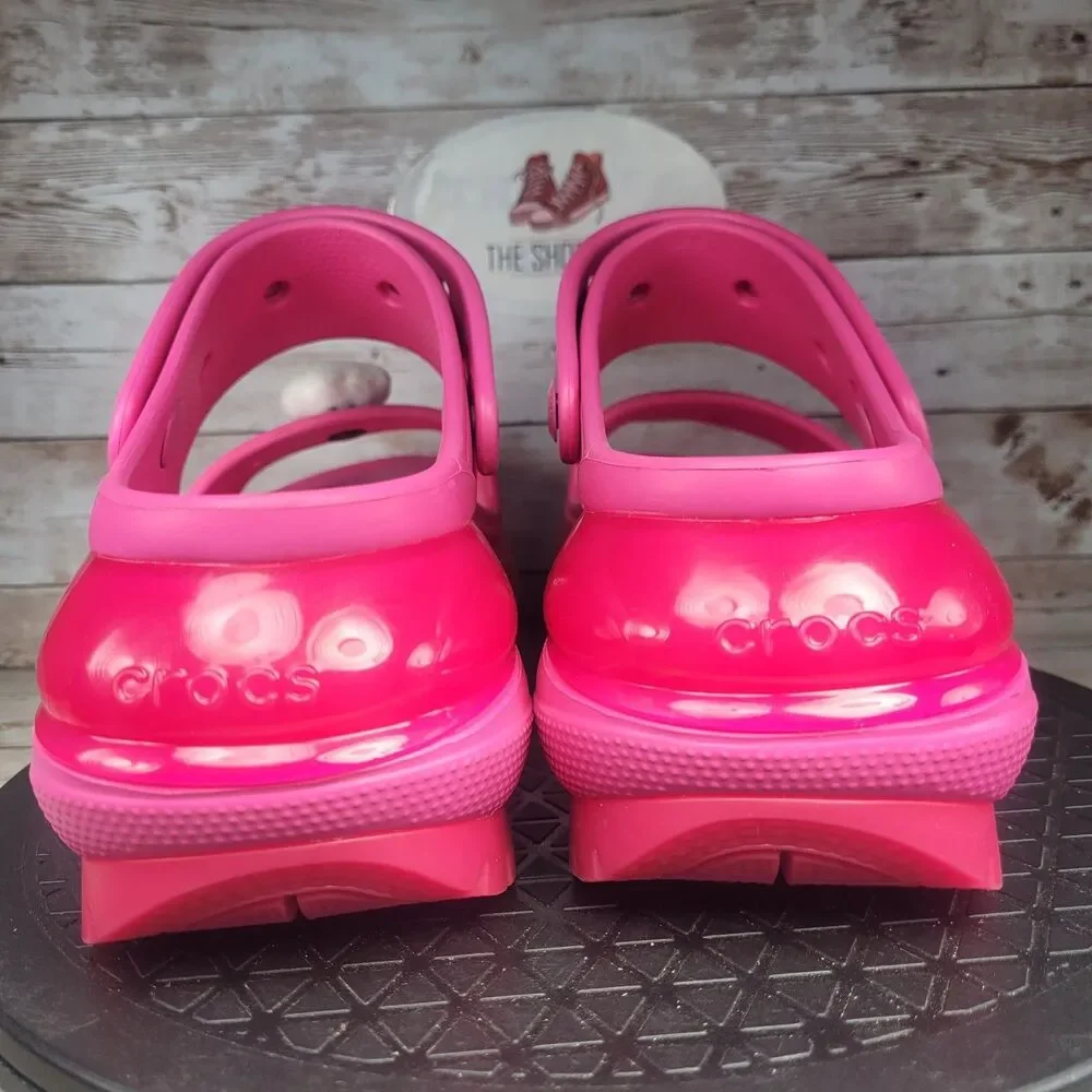 Crocs Mega Crush Slingback High Women's Size 7 Pink Platform Sandals